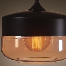WestMenLights Plafonnier suspendu vintage moderne en verre peint noir, diamètre 250 mm