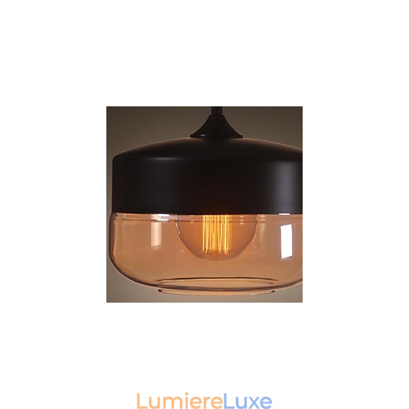 WestMenLights Plafonnier suspendu vintage moderne en verre peint noir, diamètre 250 mm