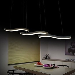 Suspension simple en acrylique au design ondulé