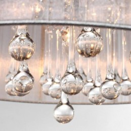 Lustre traditionnel classique en cristal et métal chromé