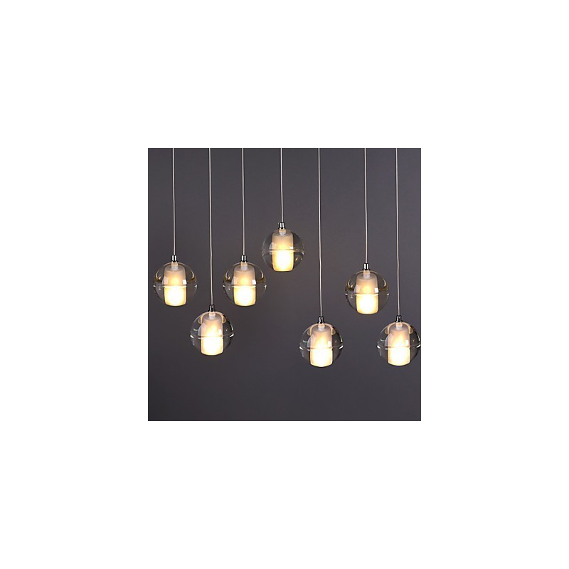 Lampe suspendue décorative en pierre de verre et cristal à 1 lumière pour café