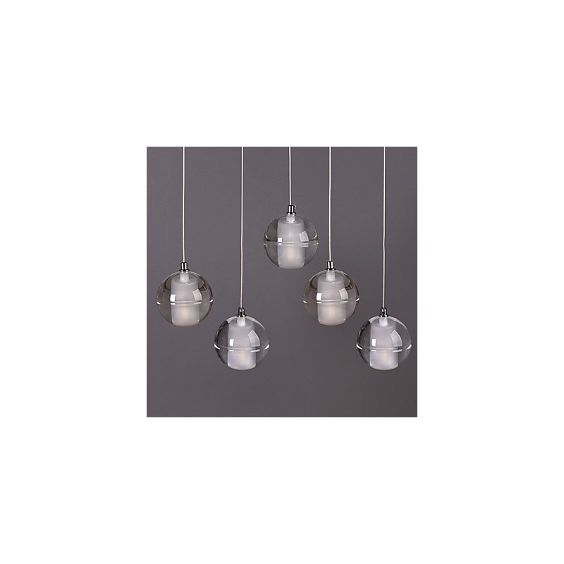 Lampe suspendue décorative en pierre de verre et cristal à 1 lumière pour café