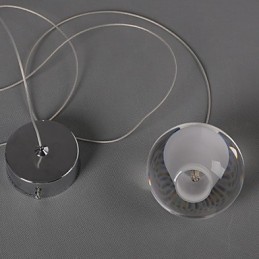 Lampe suspendue décorative en pierre de verre et cristal à 1 lumière pour café
