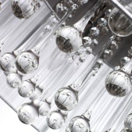 Lustre traditionnel classique en cristal et métal chromé