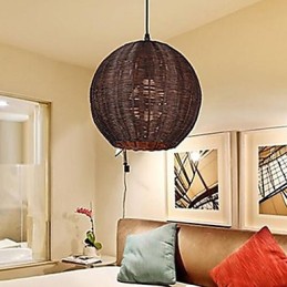 Suspension moderne contemporaine en métal style lanterne country globe