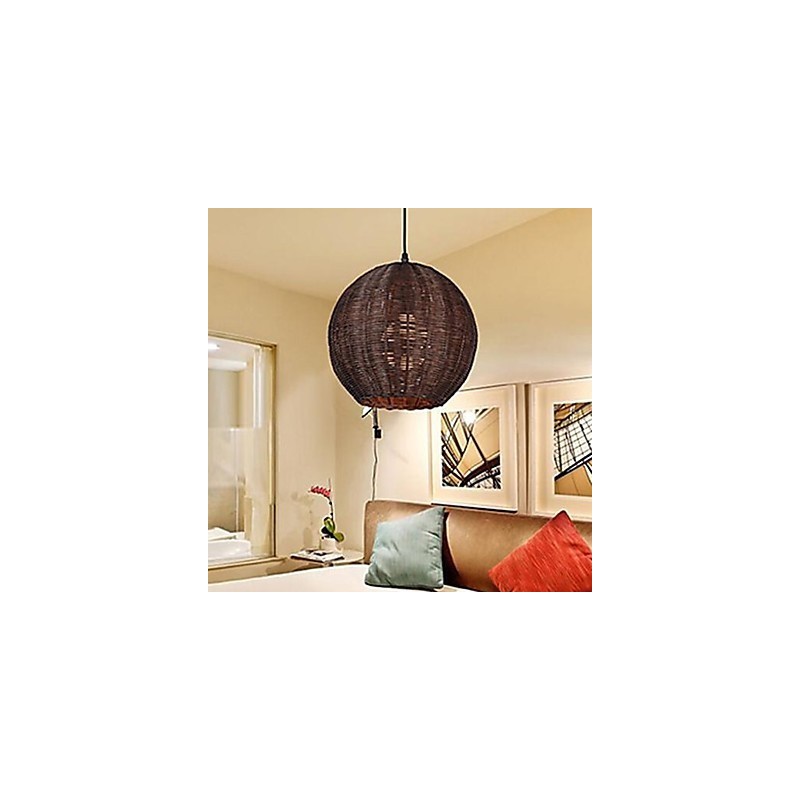 Suspension moderne contemporaine en métal style lanterne country globe