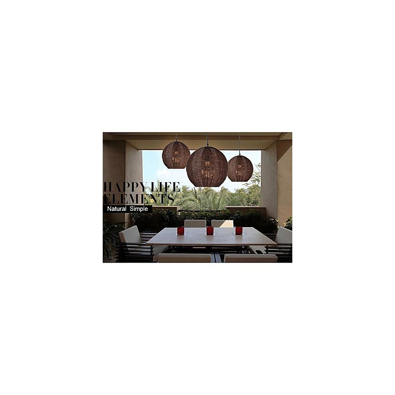 Suspension moderne contemporaine en métal style lanterne country globe