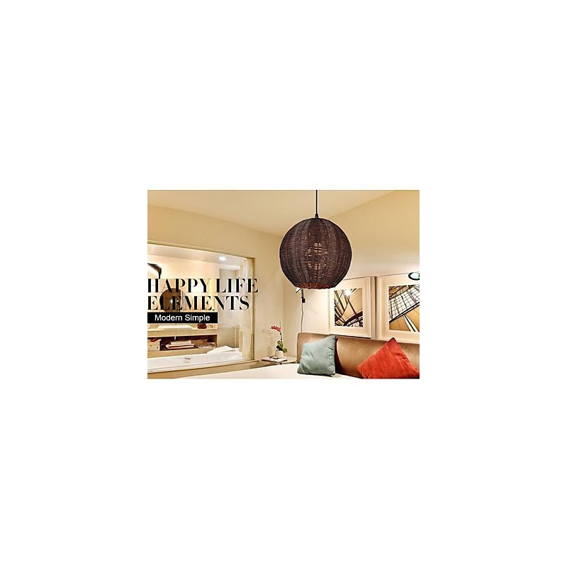 Suspension moderne contemporaine en métal style lanterne country globe