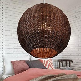 Suspension moderne contemporaine en métal style lanterne country globe