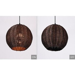 Suspension moderne contemporaine en métal style lanterne country globe