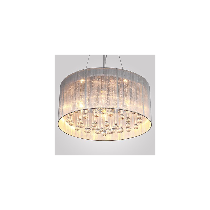 Lustre traditionnel classique en cristal et métal chromé