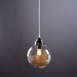 Suspension en verre nickelé style moderne, contemporain, traditionnel, classique, vintage, style campagne, salle à manger