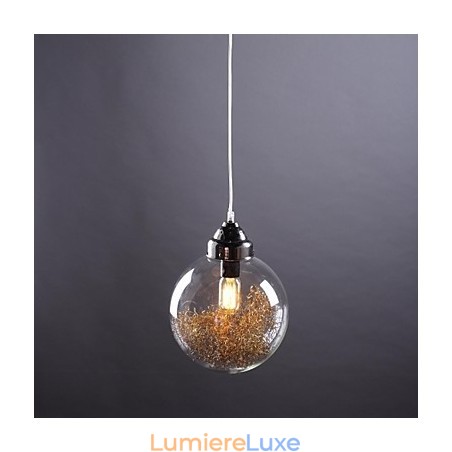 Suspension en verre nickelé style moderne, contemporain, traditionnel, classique, vintage, style campagne, salle à manger Suspension en verre nickelé style moderne, contemporain, traditionnel, classique, vintage, style campagne, salle à manger