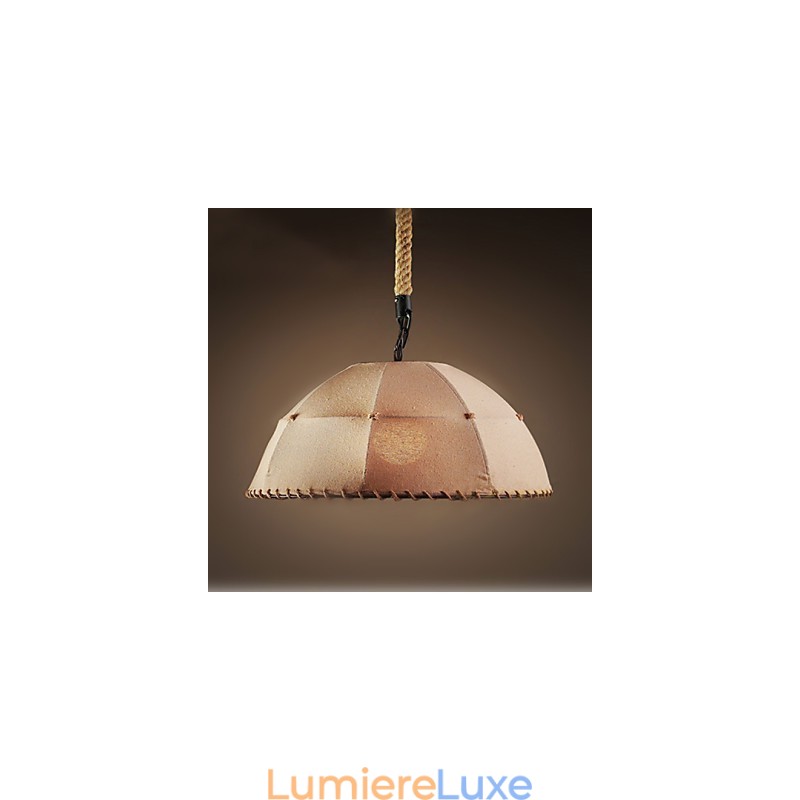 Lampe suspendue en corde de chanvre et lin vintage de style nordique américain
