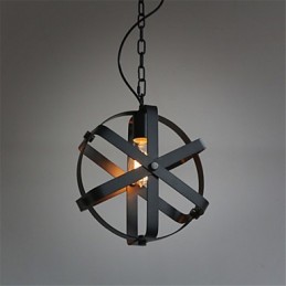Lustre suspendu rond industriel de style vintage, luminaire décoratif pour loft, ameublement de maison