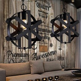 Lustre suspendu rond industriel de style vintage, luminaire décoratif pour loft, ameublement de maison