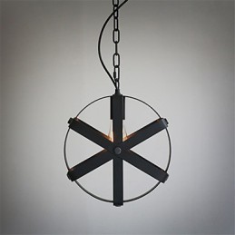 Lustre suspendu rond industriel de style vintage, luminaire décoratif pour loft, ameublement de maison