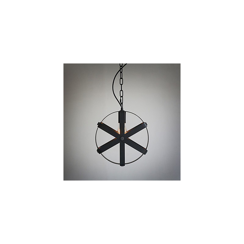 Lustre suspendu rond industriel de style vintage, luminaire décoratif pour loft, ameublement de maison