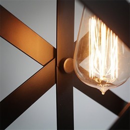 Lustre suspendu rond industriel de style vintage, luminaire décoratif pour loft, ameublement de maison