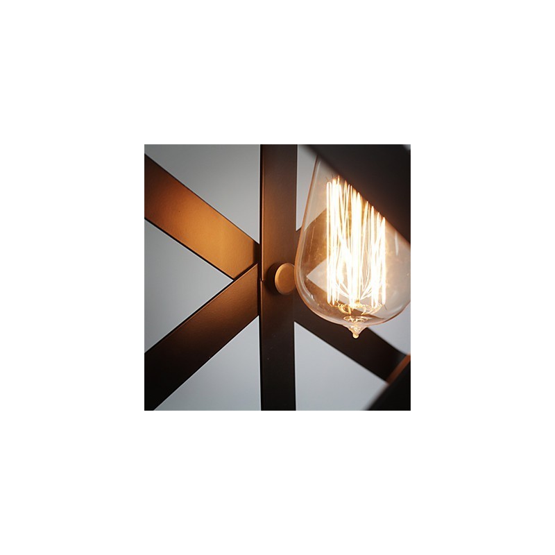 Lustre suspendu rond industriel de style vintage, luminaire décoratif pour loft, ameublement de maison