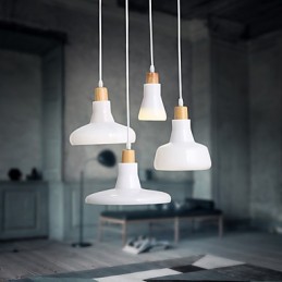 Suspension créative à 4 lumières avec abat-jour en fer