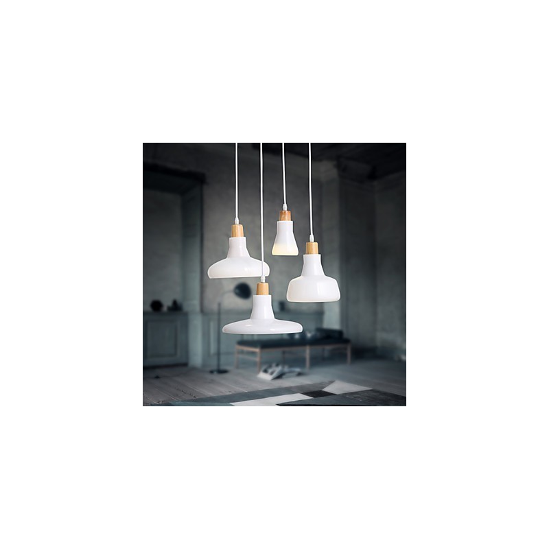Suspension créative à 4 lumières avec abat-jour en fer