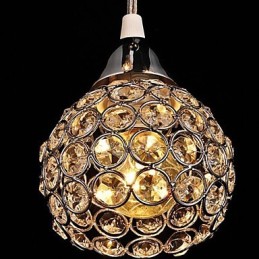 Suspension moderne contemporaine en métal galvanisé et cristal