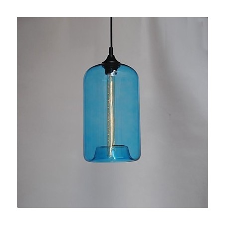 Suspension design bouteille 1 lumière avec abat-jour transparent Suspension design bouteille 1 lumière avec abat-jour transparent