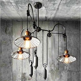 Lustre en métal peint de style mini country vintage