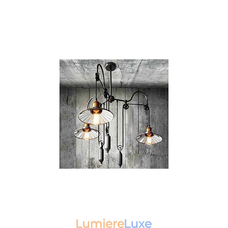 Lustre en métal peint de style mini country vintage