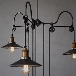 Lustre en métal peint de style mini country vintage