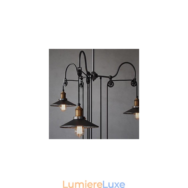 Lustre en métal peint de style mini country vintage