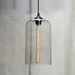 Suspension design bouteille 1 lumière, peinture concise en fer