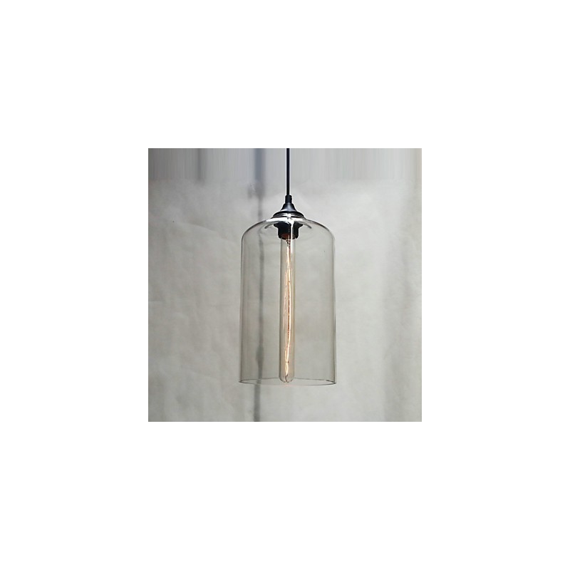 Suspension design bouteille 1 lumière, peinture concise en fer