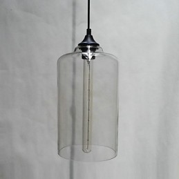 Suspension design bouteille 1 lumière, peinture concise en fer