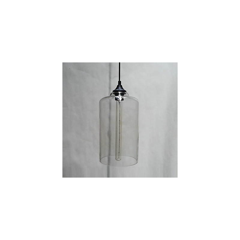 Suspension design bouteille 1 lumière, peinture concise en fer