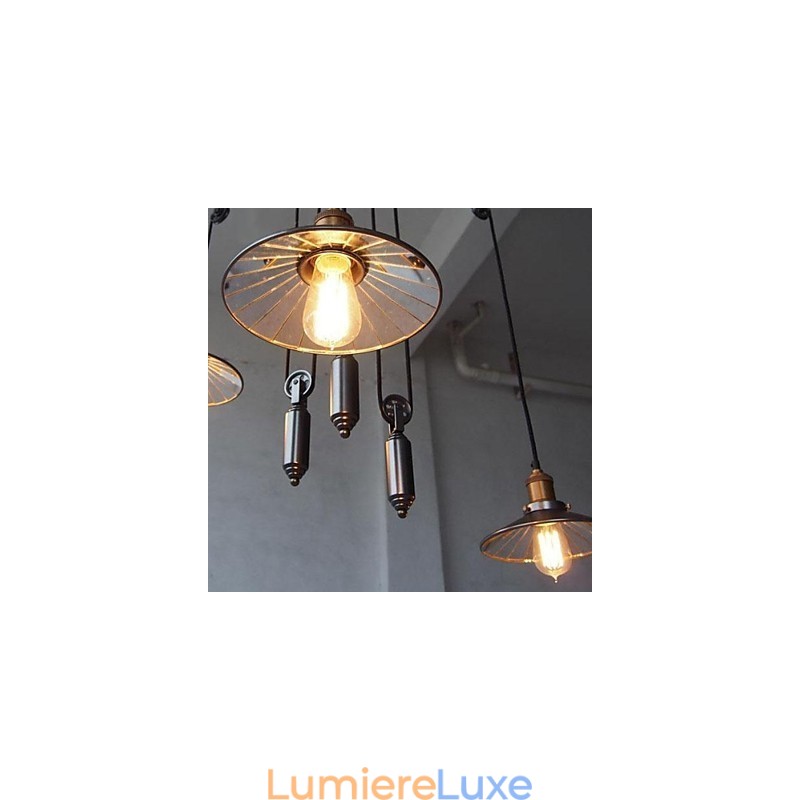 Lustre en métal peint de style mini country vintage