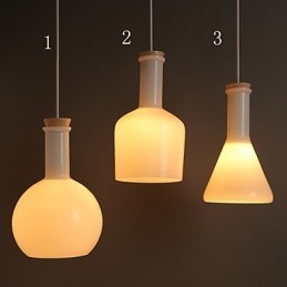 Lampe suspendue en verre blanc magique, contemporaine et compacte, idéale pour les bouteilles
