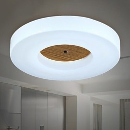 Suspension moderne contemporaine en bois et bambou de style campagnard