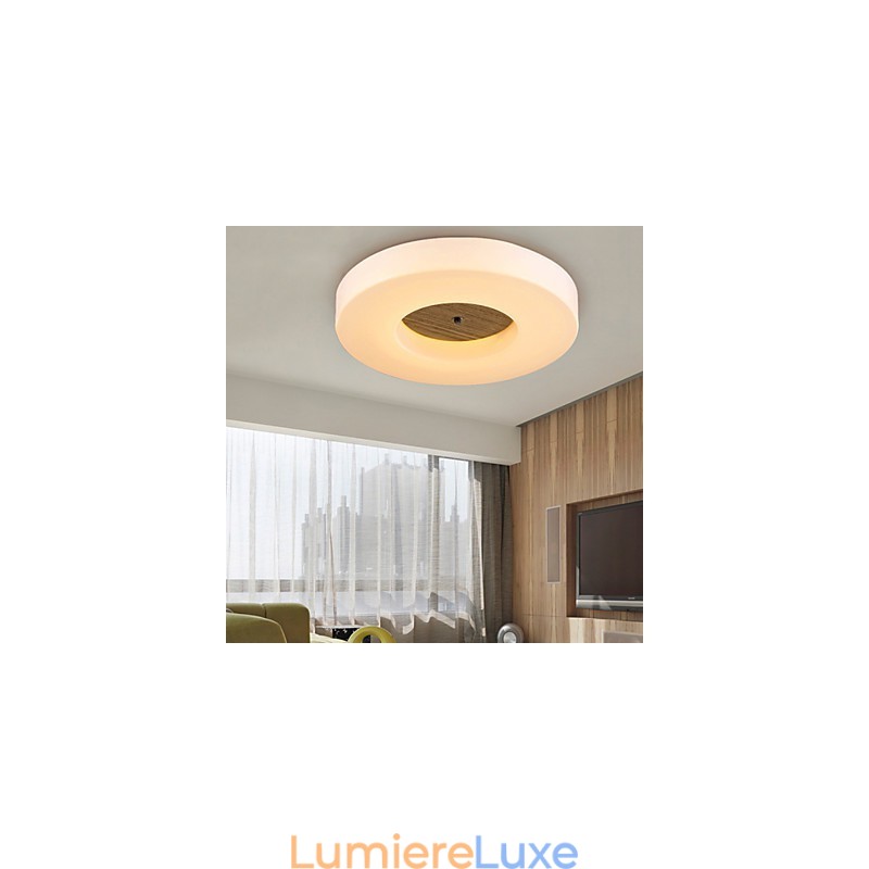 Suspension moderne contemporaine en bois et bambou de style campagnard
