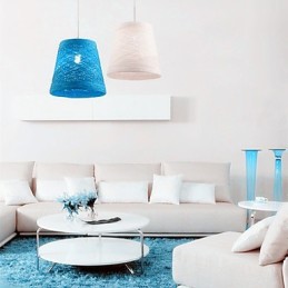 Lampe suspendue à tête unique en rotin tressé moderne et rural