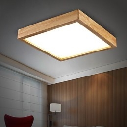 Suspension moderne contemporaine en bois et bambou de style campagnard