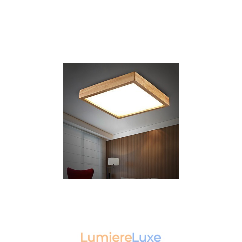 Suspension moderne contemporaine en bois et bambou de style campagnard
