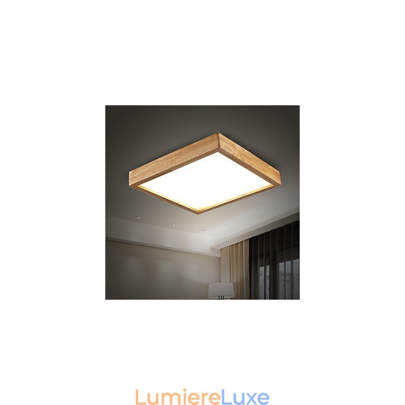 Suspension moderne contemporaine en bois et bambou de style campagnard