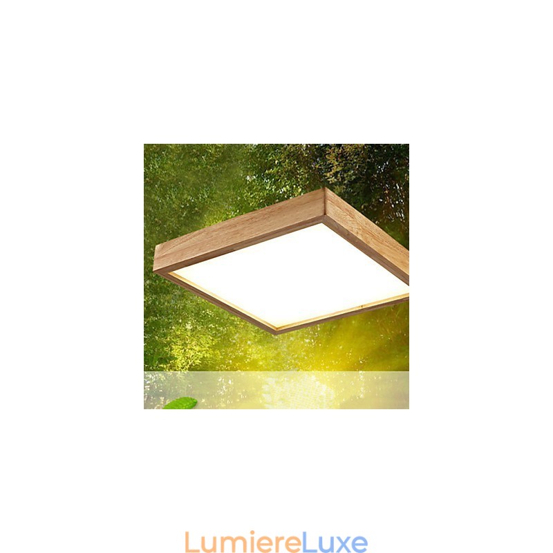 Suspension moderne contemporaine en bois et bambou de style campagnard
