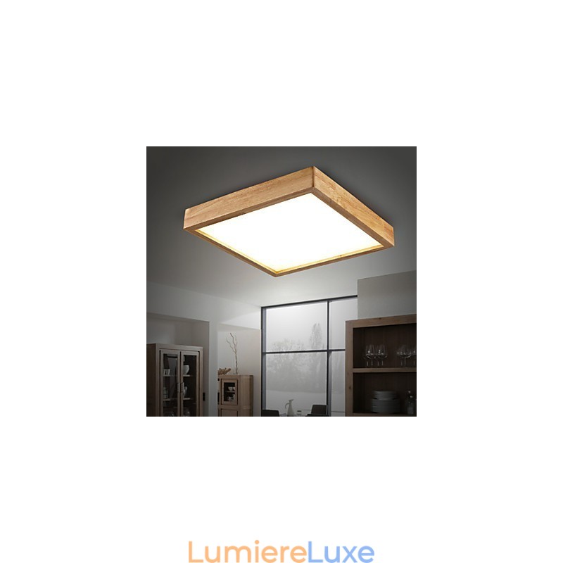 Suspension moderne contemporaine en bois et bambou de style campagnard