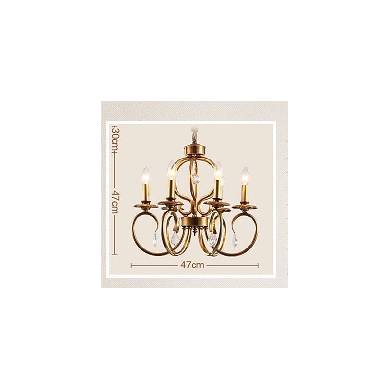 Lustre suspendu style mini traditionnel classique en métal