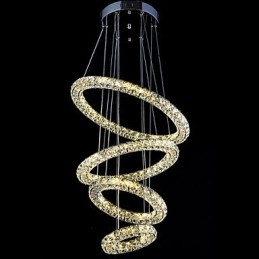 Suspension en cristal avec anneau, lustre de plafond moderne, luminaires avec