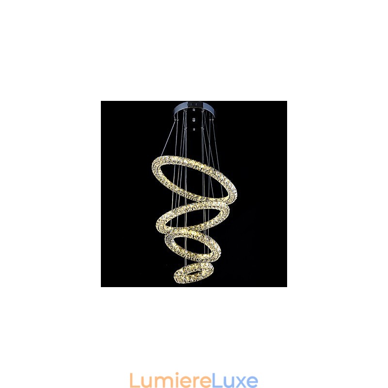 Suspension en cristal avec anneau, lustre de plafond moderne, luminaires avec