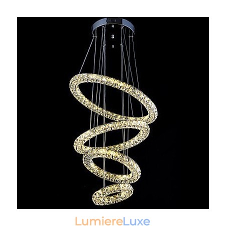 Suspension en cristal avec anneau, lustre de plafond moderne, luminaires avec Suspension en cristal avec anneau, lustre de plafond moderne, luminaires avec